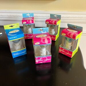 vintage y2k grove glo night lights 3.5” 5 watt.Set of 5-flowers, star, butterfly